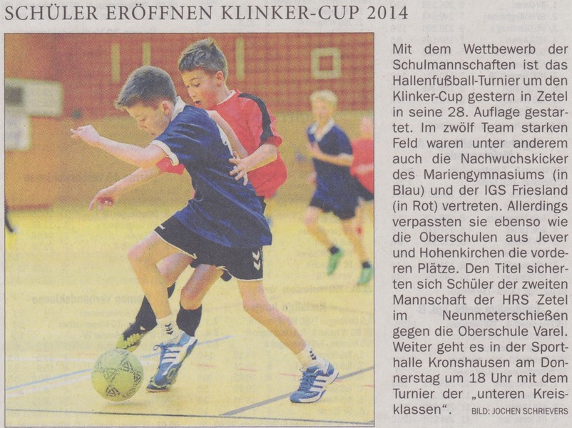Bericht des Jeverschen Wochenblattes Bericht des Jeverschen Wochenblattes vom 29.01.14